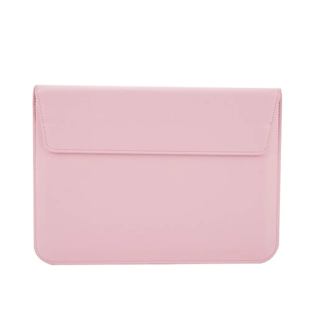 

Magnetic Closure 13inch Laptop Bags Envelope Design Bracket Laptop Sleeve Pouch Waterproof Leather Notebook Sleeve Office Use