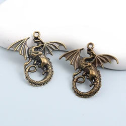 5pcs New Dragon Bronze Charms Great Animal Pendants For Making Handmade DIY Jewelry Accessories Crafts Findings Necklace