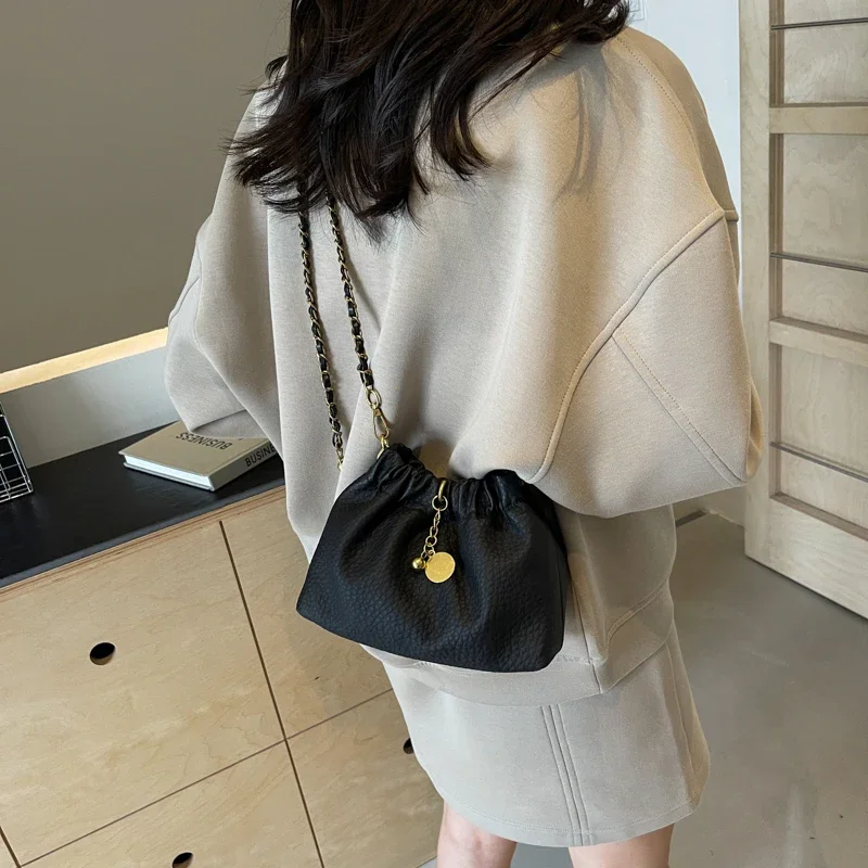 LEFTSIDE Mini PU Leather Shoulder Bags For Women 2024 Y2K Korean Fashion Trend Female Bucket Crossbody Bag Lady Handbags