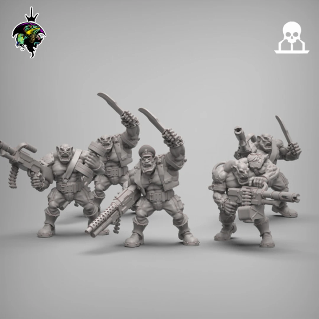 75mm,50mm,32mm, 28mm,3d printed miniature model resin figure , Spacenam Plasrifle Team , Unassembled and unpainted kit