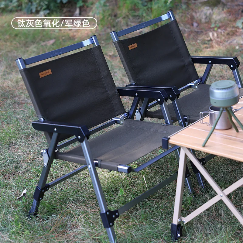 Outdoor Camping Folding Stool Picnic Kermit Chair Leather Canvas Backrest Chair BBQ Garden Indoor Leisure Time Tools