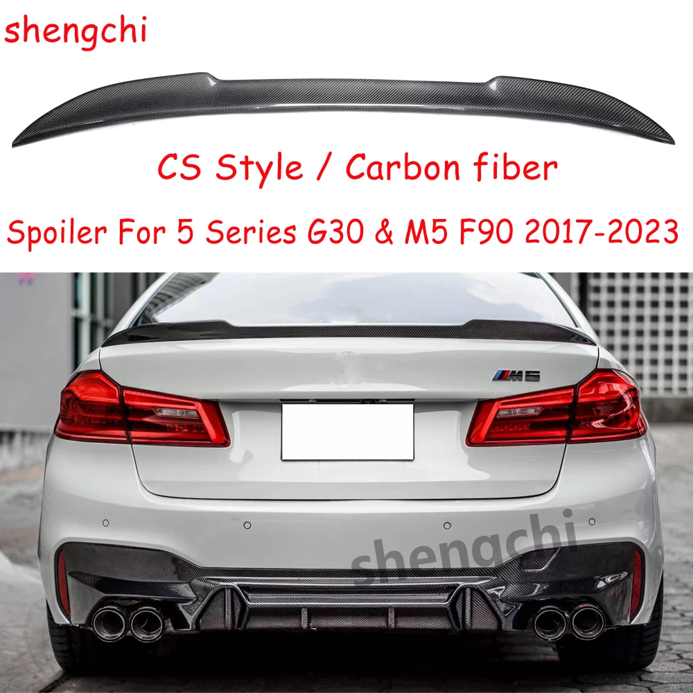 G30 CS Style Real Carbon Fiber Spoiler for BMW 5 Series Sedan G30 M5 F90 520i 530i 540i M550i 530d 540d M540d spoiler duck tail