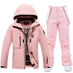 Traje de esquí impermeable para hombre y mujer, ropa de snowboard, conjuntos al aire libre, chaquetas y pantalones, ropa de invierno, disfraz de nieve, 2024