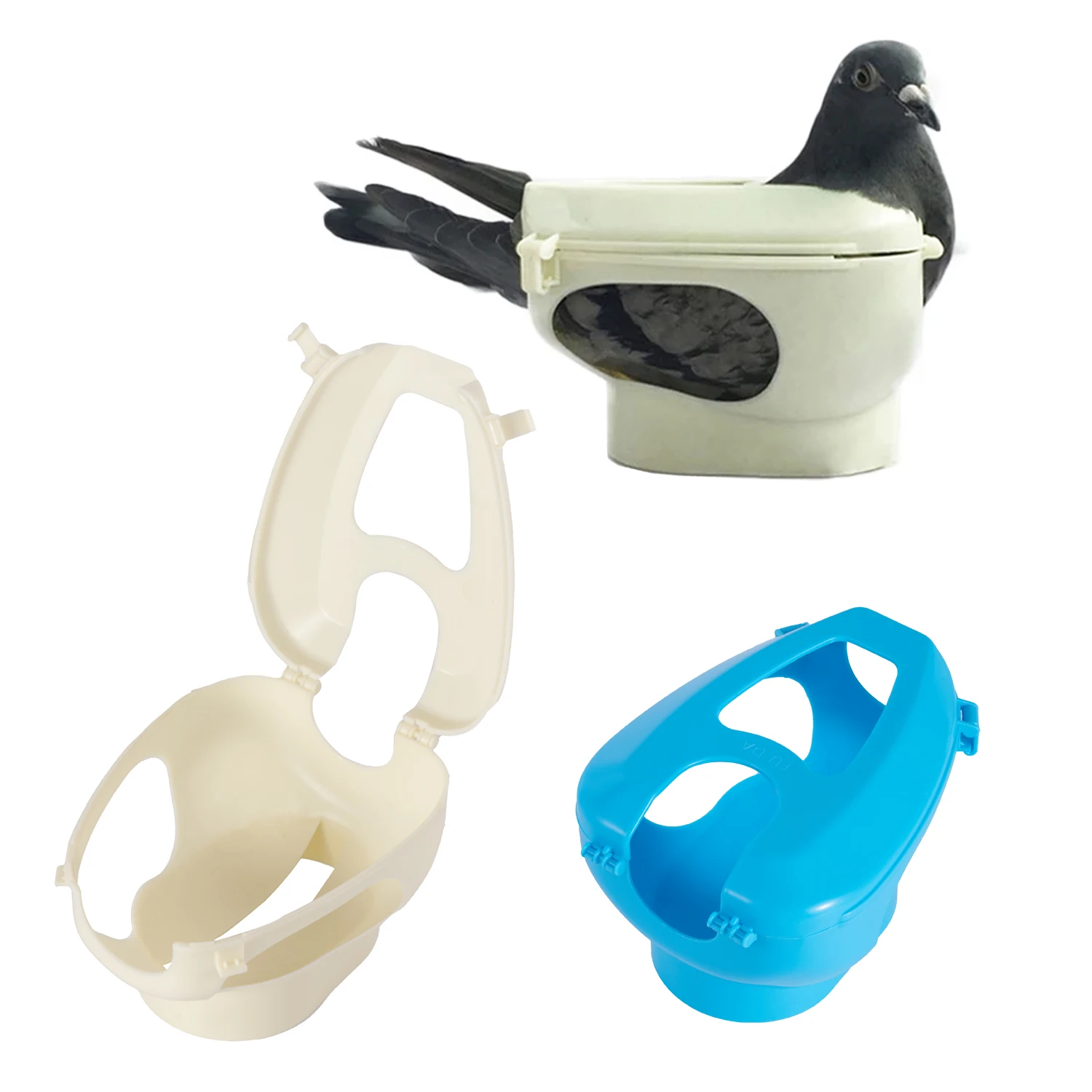 1 قطعة صندوق ثابت حمامة تغذية الطيور Homing حمامة المغذية معدات الطيور البريد آمنة ومريحة البلاستيك الطيور تحديد الرف أداة #1