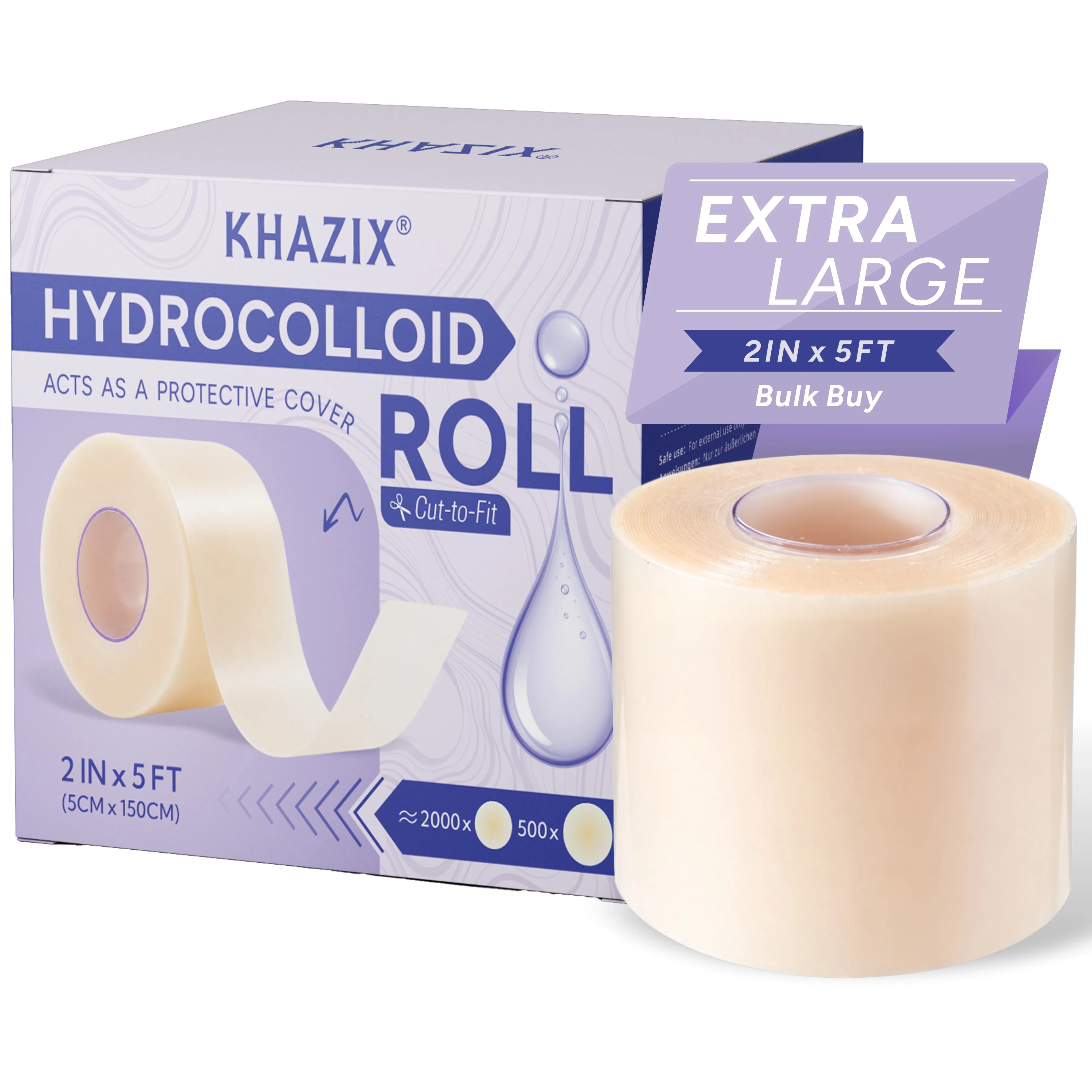 1 Roll of Hydrocolloid Wound Care Roll, Self-Adhesive Waterproof Absorbent Bandage for First Aid Use.