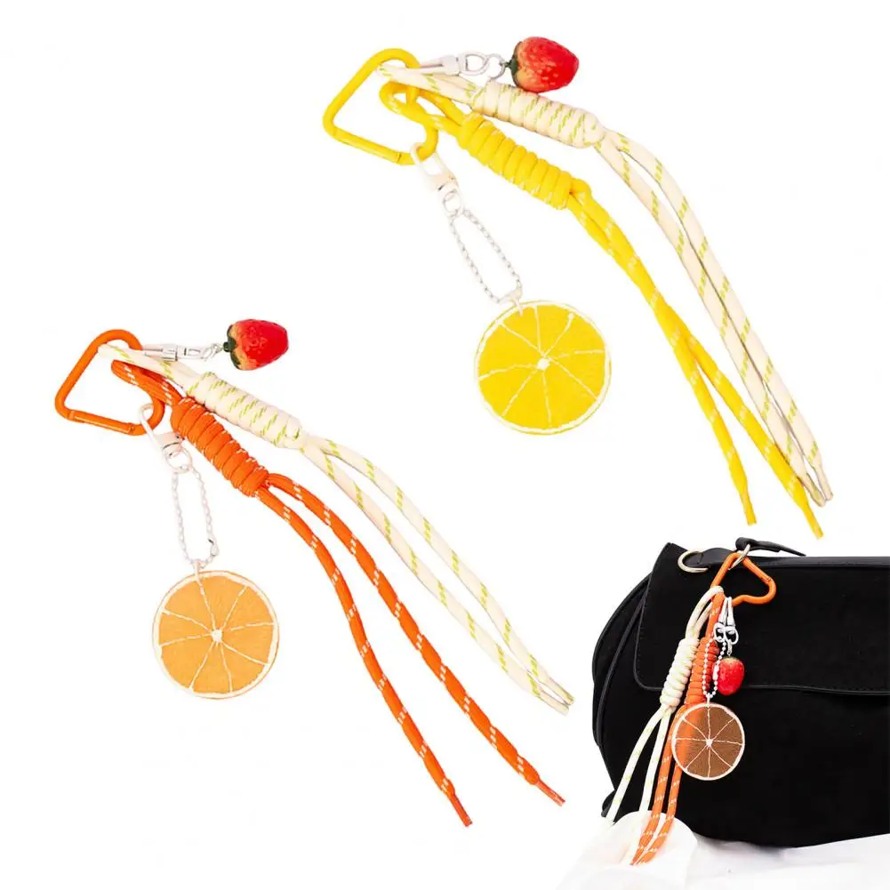 Lemon Slice Bag Charm, Keychain Pendant with Orange Slice & Strawberry Charm, Fruit Theme Accessories for Backpacks