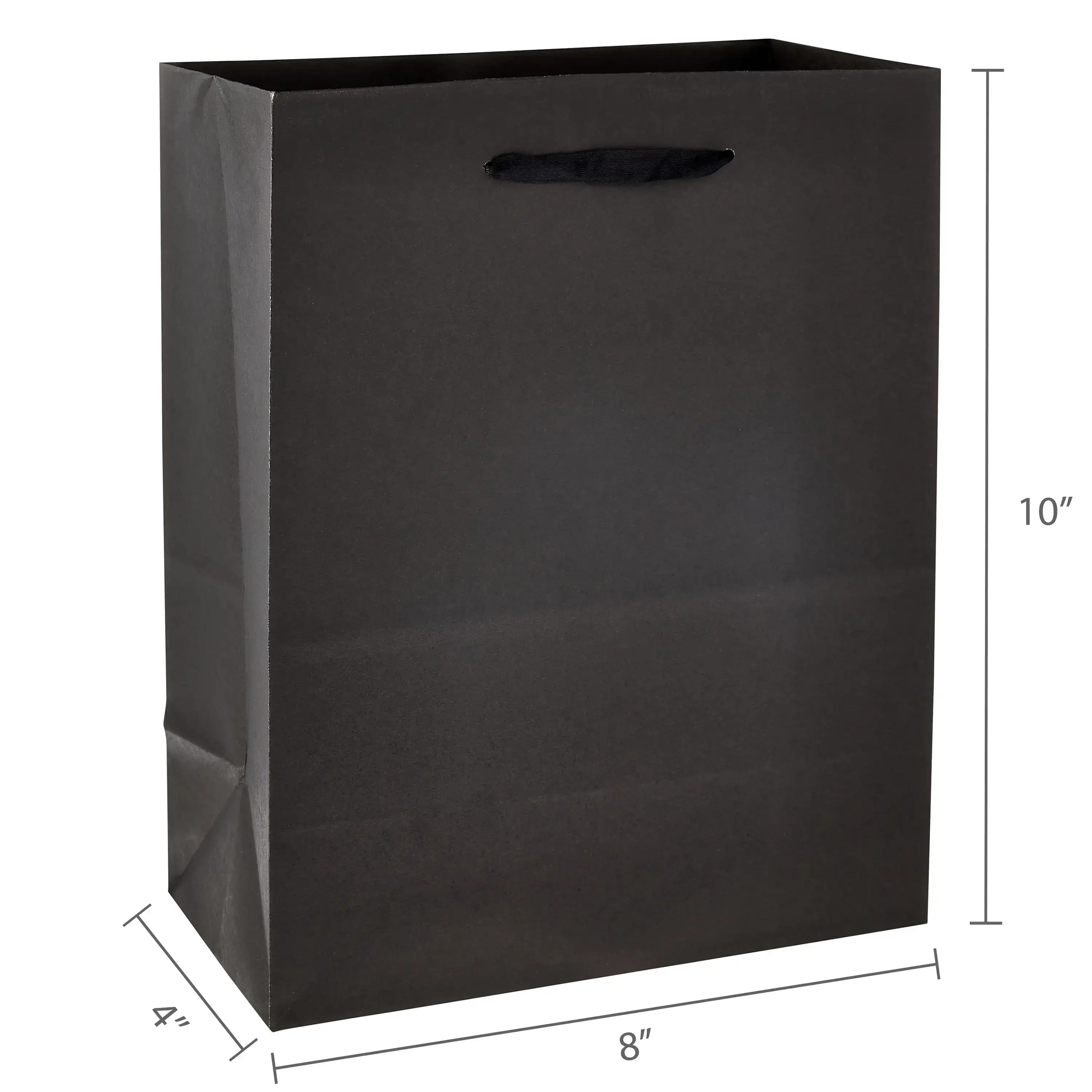 Large Black Paper Bags, 8" x 10", 13 Count