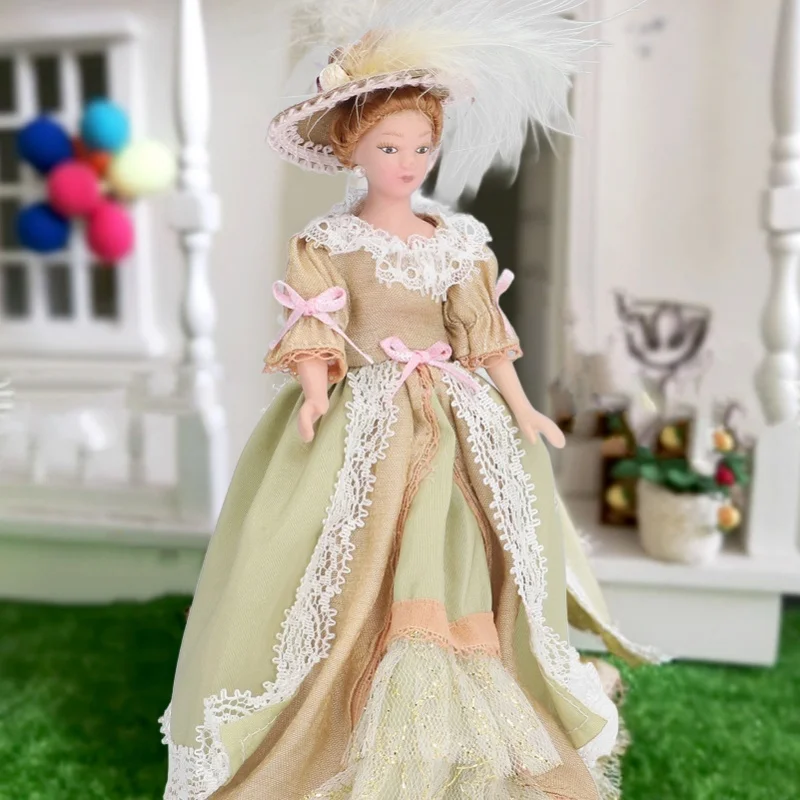 

Модель персонажа кукольного домика, реалистичные яркие вращающиеся конечности, хорошая стабильность, кукольный домик, мини-керамические люди с подставкой