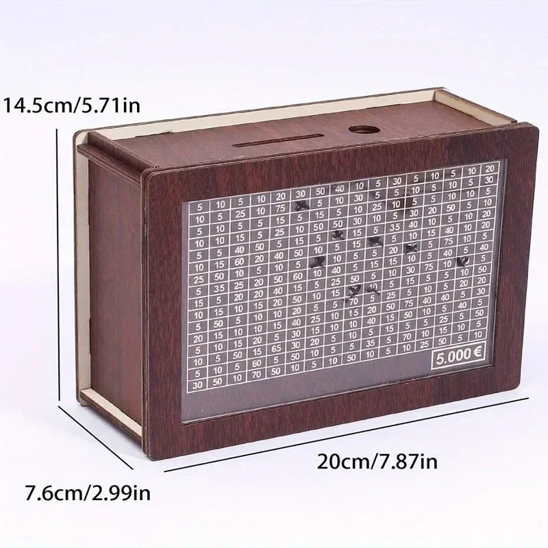 Mooden กล่องที่เก็บเหรียญกระปุกออมสินกล่องเงินนำมาใช้ใหม่พร้อมเป้าหมายและตัวเลขที่ช่วยให้นิสัยการประหยัด
