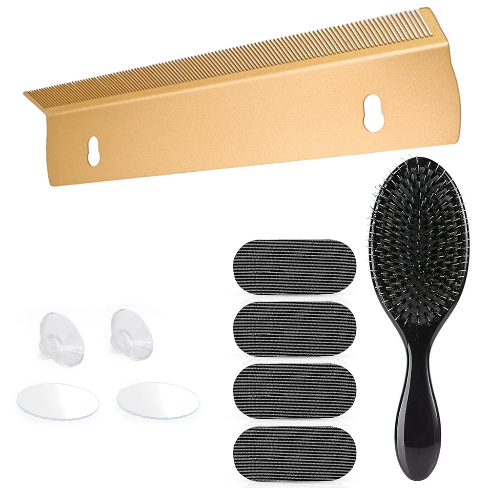 

Hair Extension Holder Nylon Boar Bristle Hair Brush Stainless Steel Hair Hangers Display Braiding Hair Styling Weft Extension