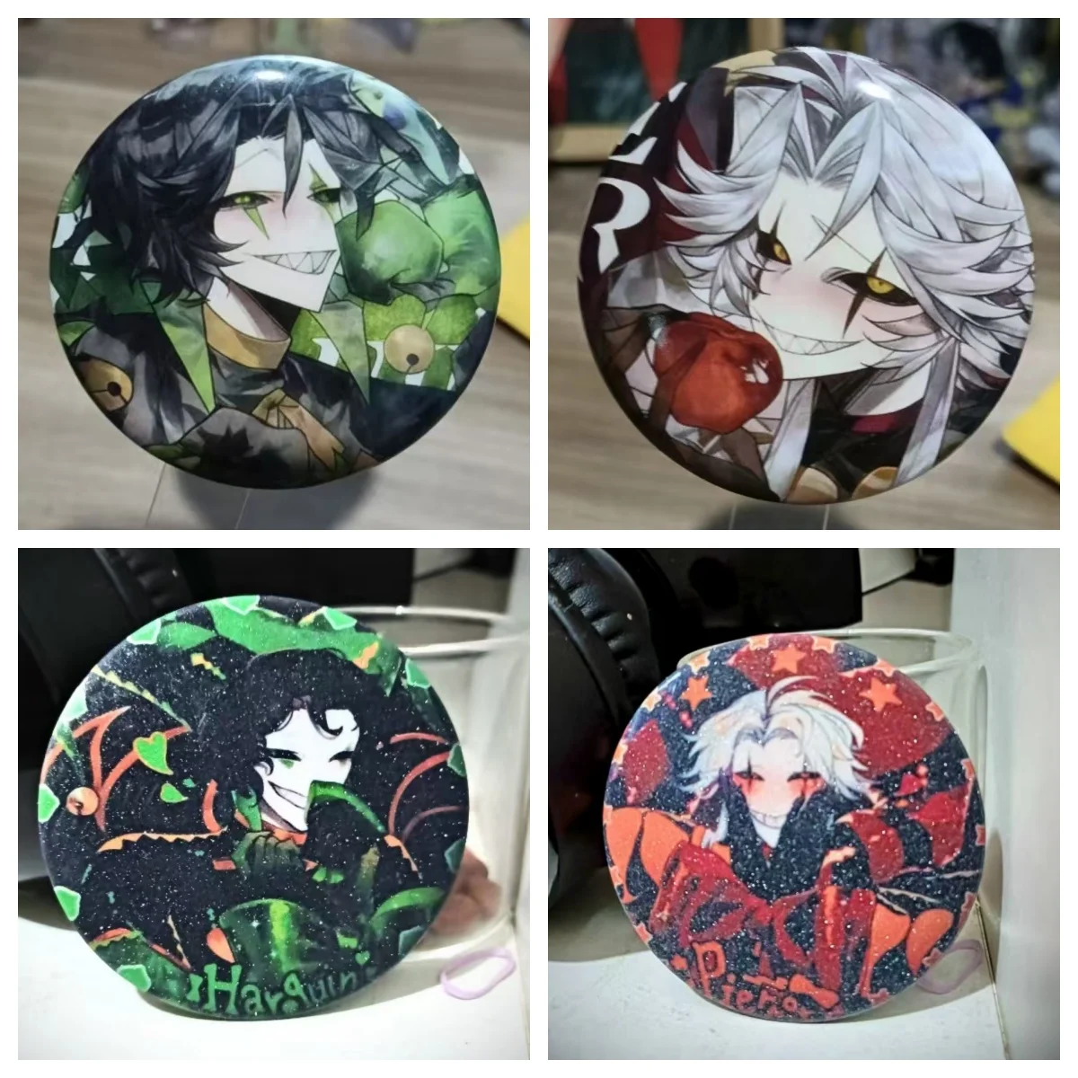 

Игра The Freak, цирковая фигурка, брошь Харлекин, круглая жесть, значок, украшение для рюкзака, булавки, аксессуары, реквизит