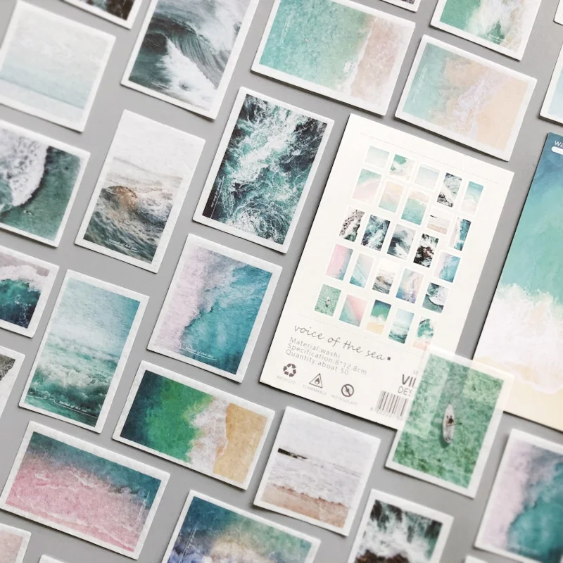 

50 Sheets Per Pack Landscape Series Stickers Diary Decoration Magazine Collage Student Stationery Stickers