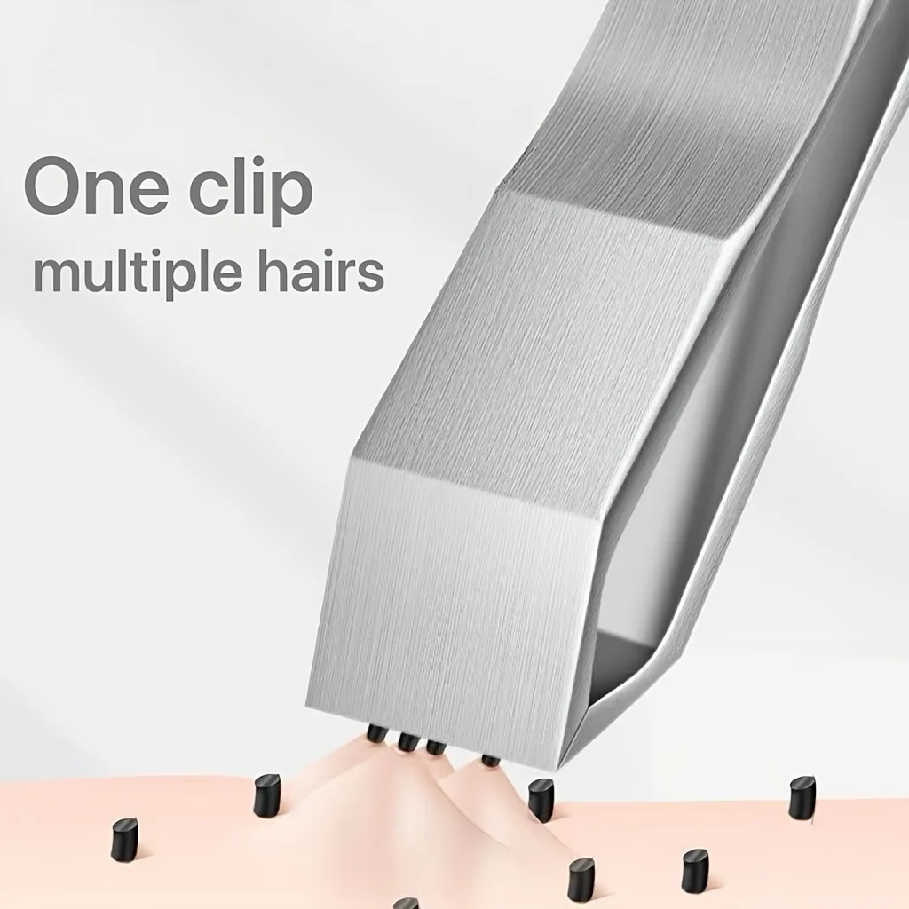 Ultra Wide Stainless Steel Flat Mouth Eyebrow Tweezers for Eyebrow and Beard Removal, Precision Beard and Eyebrow Clips