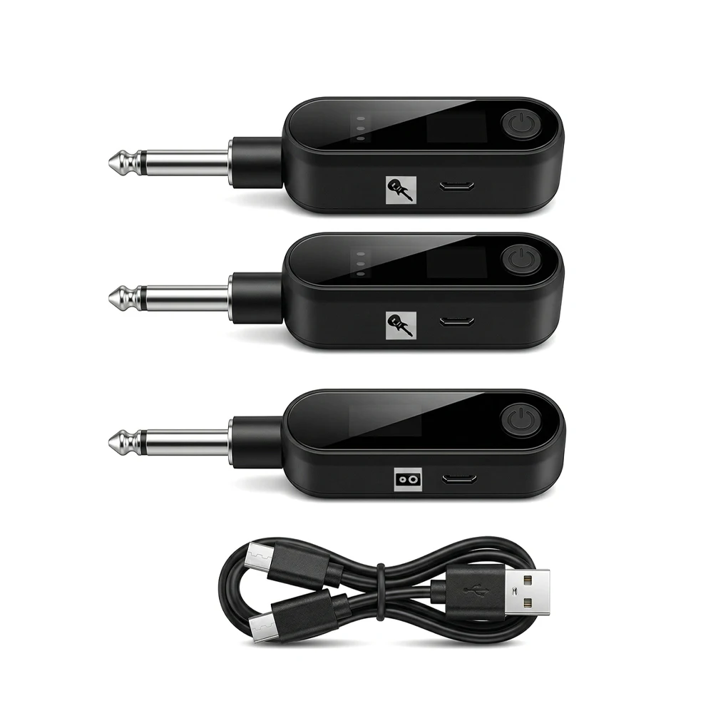 2.4G Wireless Guitar System Built-In Rechargeable  Guitar Tr