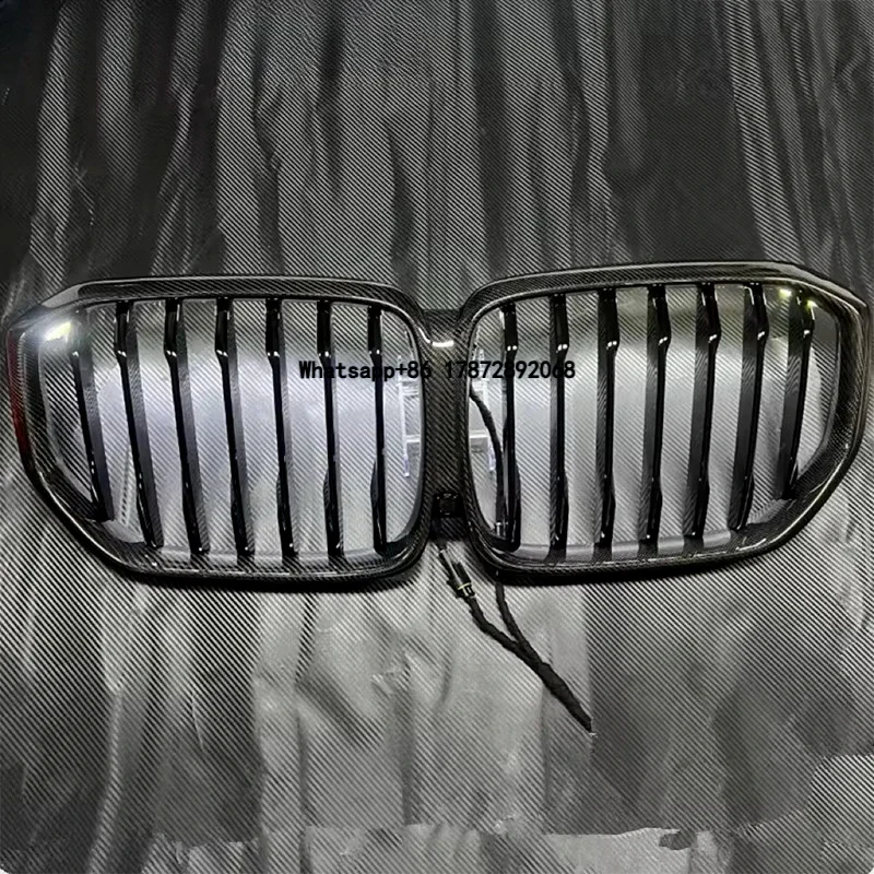 

LED luminous Racing Grills for X5 X6 X7 G05 G06 G07 X5M F95 X6M F96 2019-2025 Carbon Fiber Front Grille Replacement