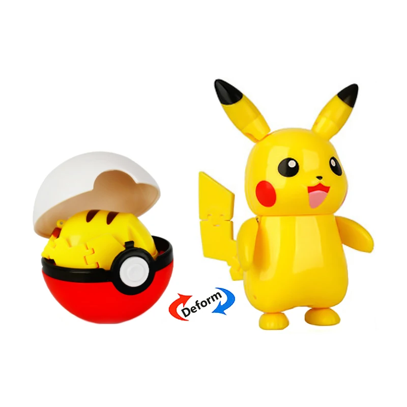 本物のポケモンボール変形おもちゃピカチュウミュウツーギャラドスポケットモンスターモンスターボールポケモンアクションフィギュア子供のおもちゃギフト