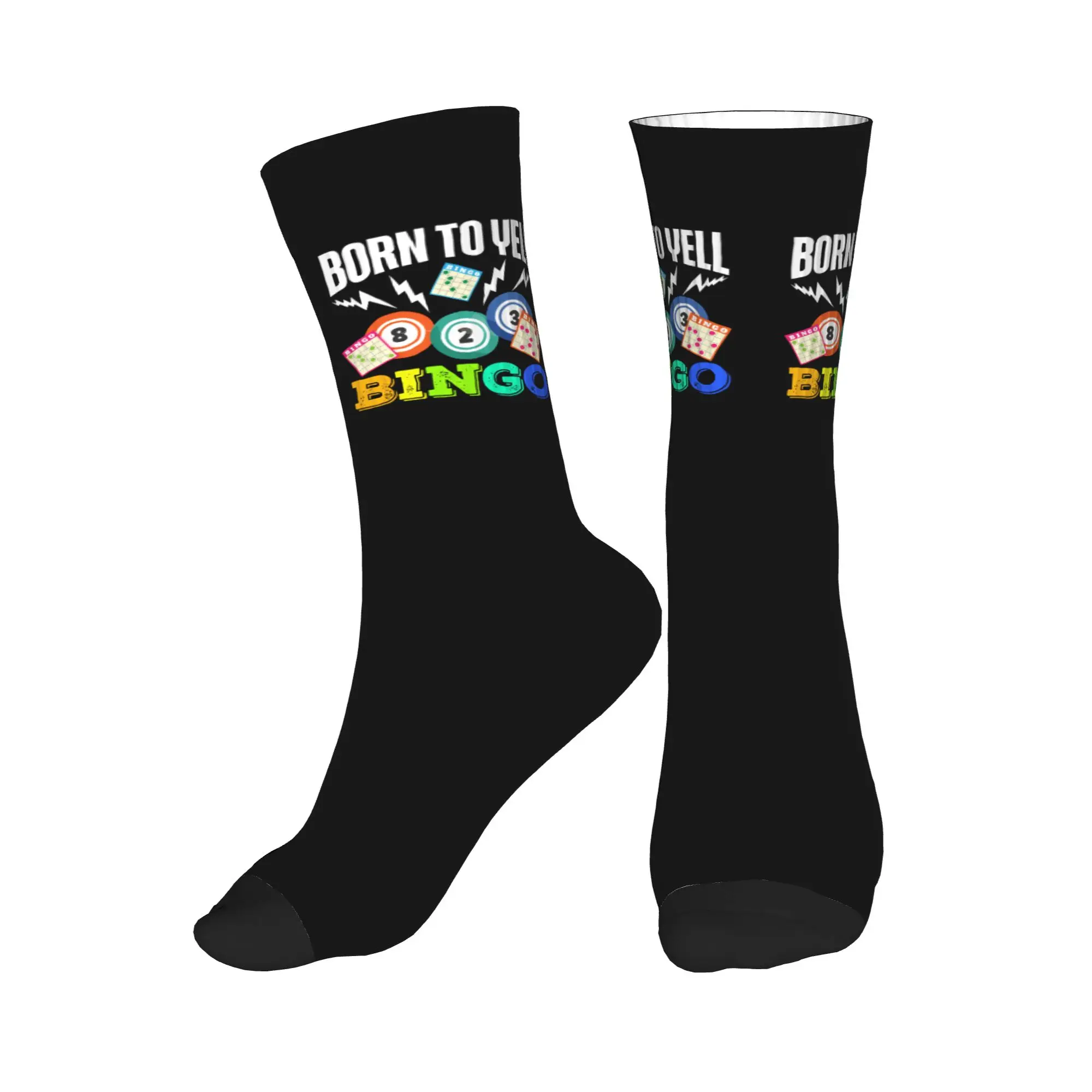 

Носки Born To Yell Bingo Dress Socks для мужчин и женщин, теплые модные носки средней длины