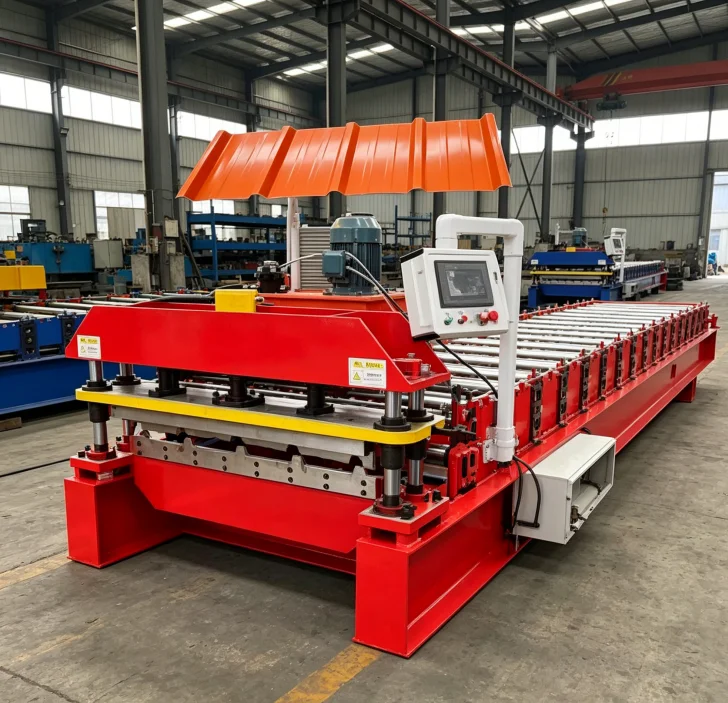 Customized Full Automatic Steel Double Trapezoid Roof Sheet & Panel Tile Forming Machine with Gear Bearing Motor