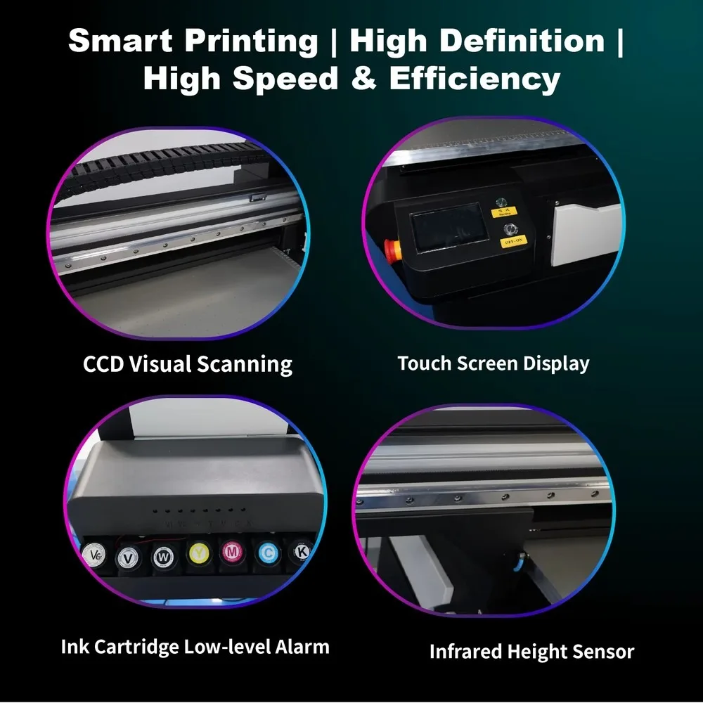 2026 Hot Sale 6090 UV Flatbed Printer with 3 Epson I3200 Heads Smart CCD Visual Positioning for Acrylic Wood Glass