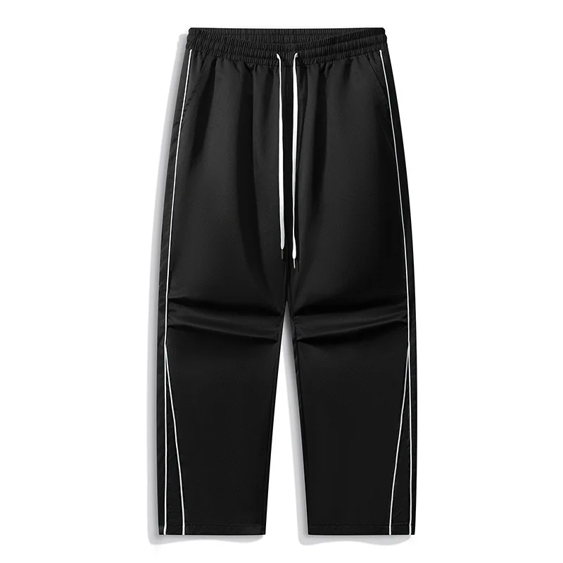 

Large Size Men's Casual Pants Drape Anti-Wrinkle Workwear Spor Line Splicing Chinese Brand Polyester Fiber Loose Fit