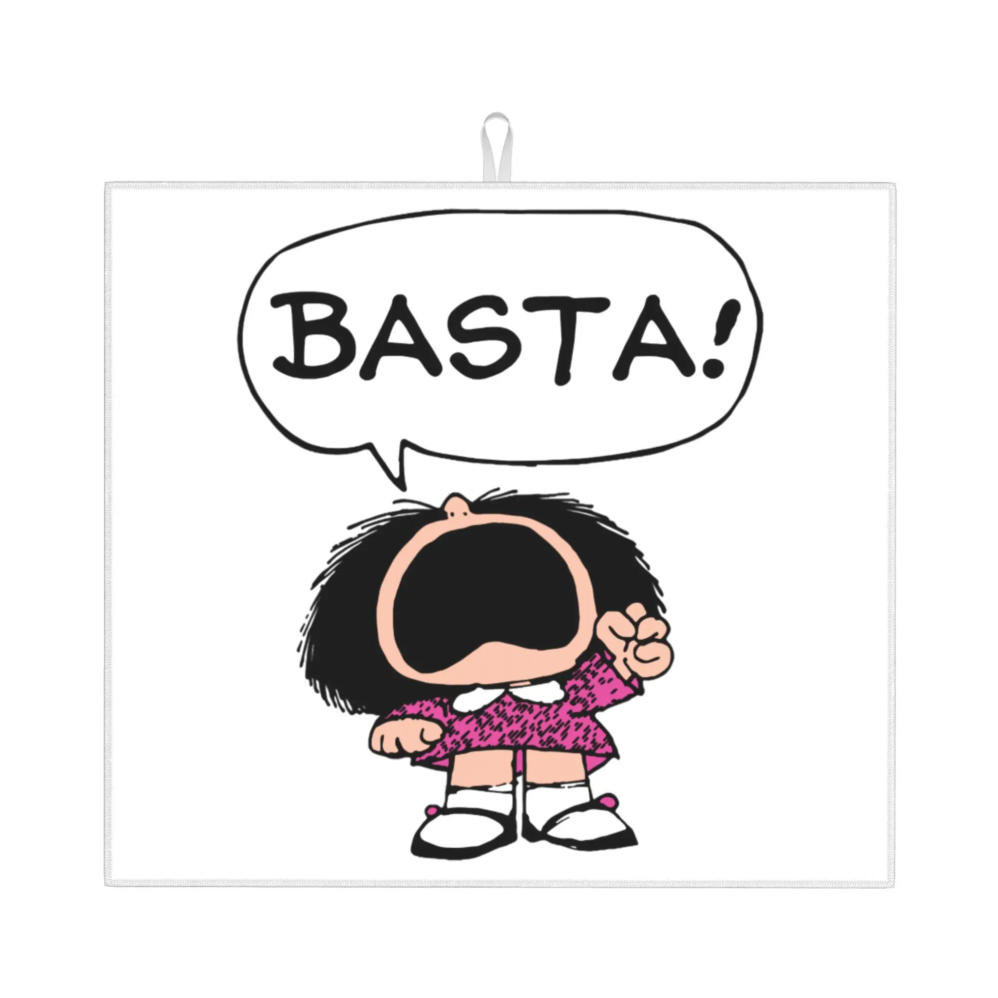 Drying Mat For Kitchen Mafalda Basta Water Absorbent Waterproof Quino Argentina Cartoon On Slip Kitchen Counter Protector Mat