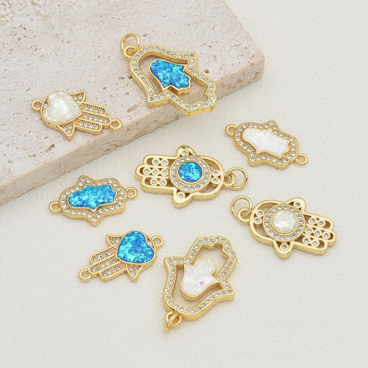 5 Pieces Europe and The United States Australopithecine Palm Necklace Pendant Accessories DIY Jewelry Making Materials Wholesale