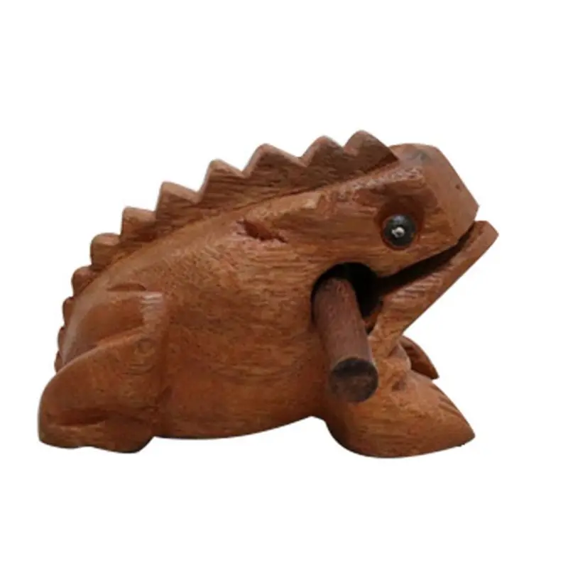 ABUE-Carved Croaking Wood Percussion Musical Sound Wood Frog Tone Block Easy Install About 27X7x7cm