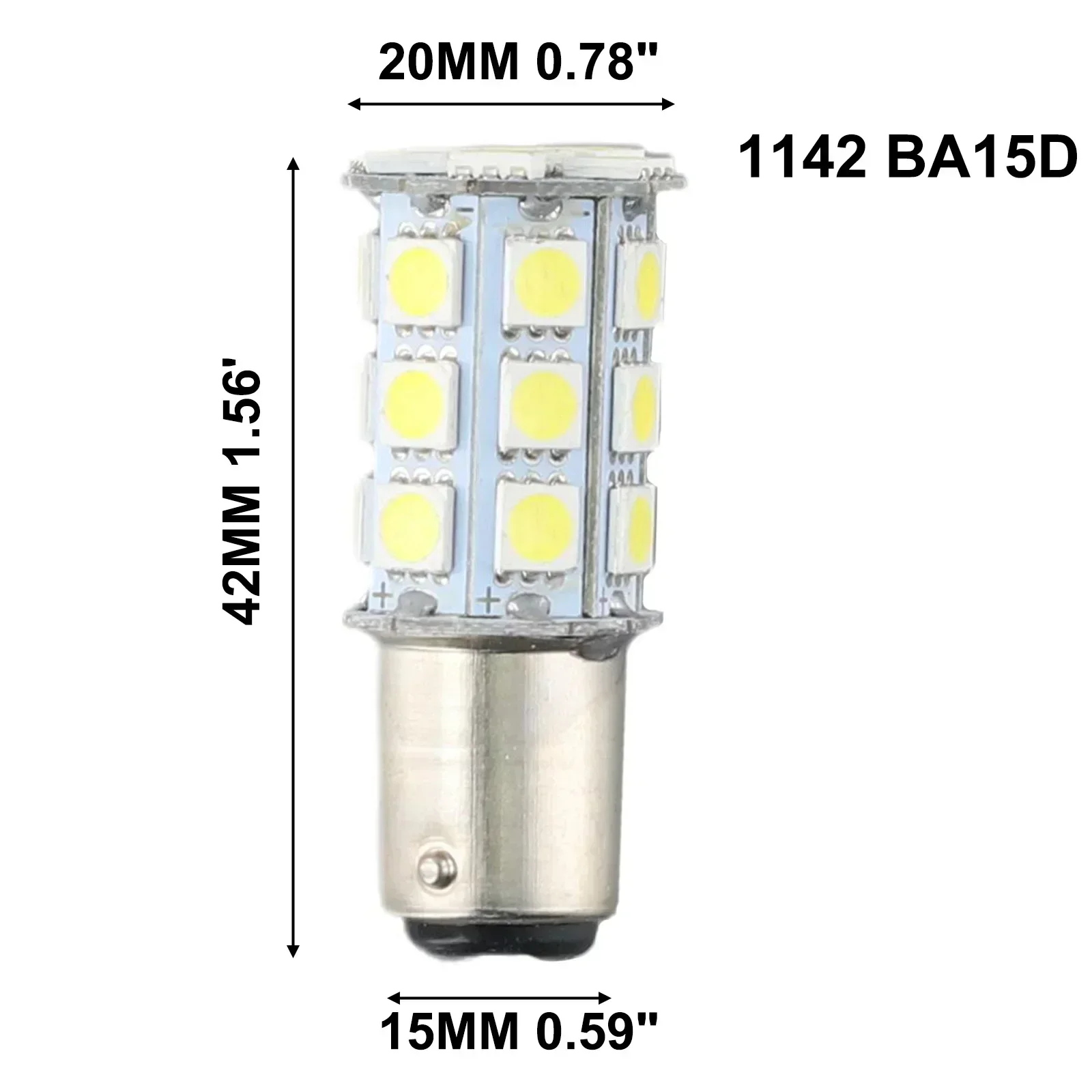 해양 보트 LED 내부 조명 전구, 흰색 27-SMD BA15D 캐빈, 1004 1076 1142 방향 지시등 전구, 정지 브레이크 램프, 1 개