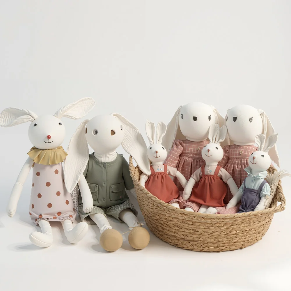 1PCS Baby Doll Rabbit Toy Photography Prop Holiday Gift Room Decoration Soft Plush Bunny for Infants Kids