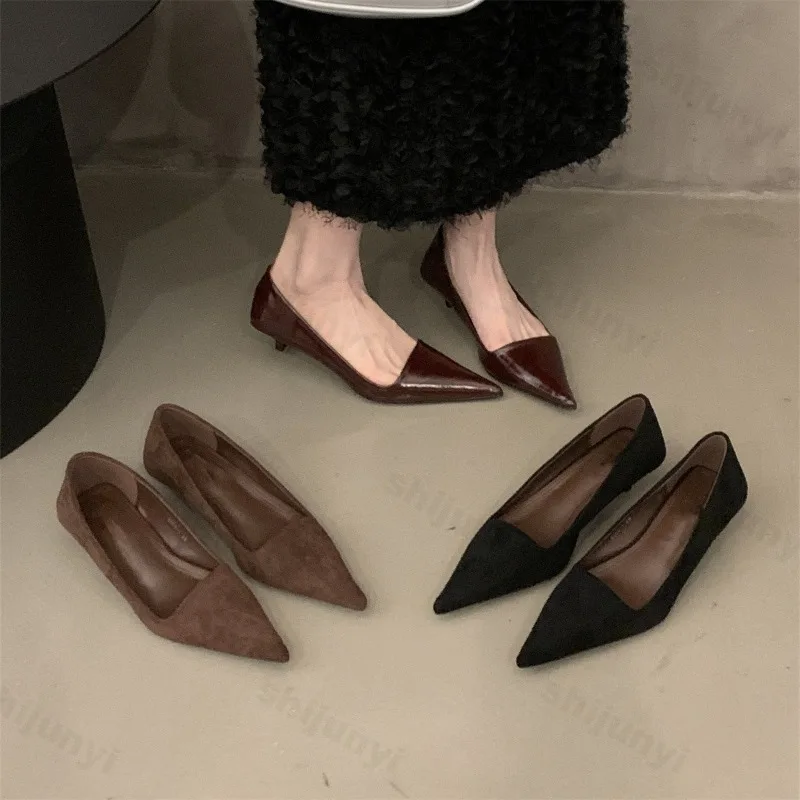 

Elegant Pointed Head Shallow Mputh Casual Single Shoes for Women's 2025 Autumn New Comfortable Fashion Versatile Thin Heel Pumps