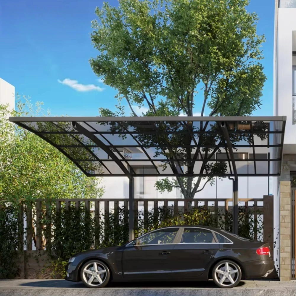 

Aluminum Pergola Carport Polycarbonate Roof, Heavy Duty Waterproof Outdoor Garage Parking Shelter Canopy Gazebo, UV Resistant