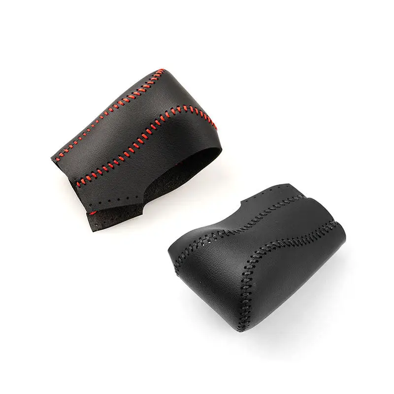 Automatic Car Interior Central Gear Shift Knob Head Hand Braids Microfiber Leather Cover Trim For Honda CRV CR-V 2012 2013 2014
