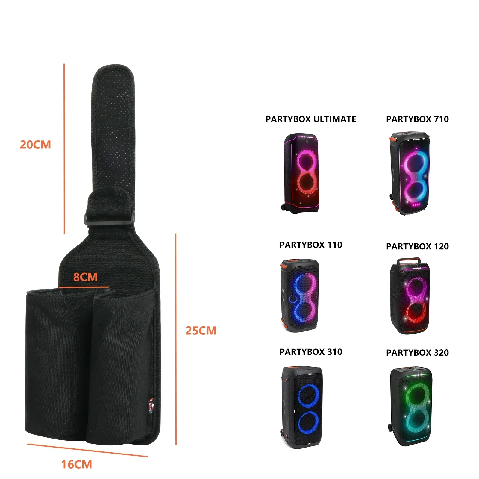 Adatto per JBL PARTYBOX 110/120 310/320 710 per PartyBox Ultimate Borsa portaoggetti per microfono