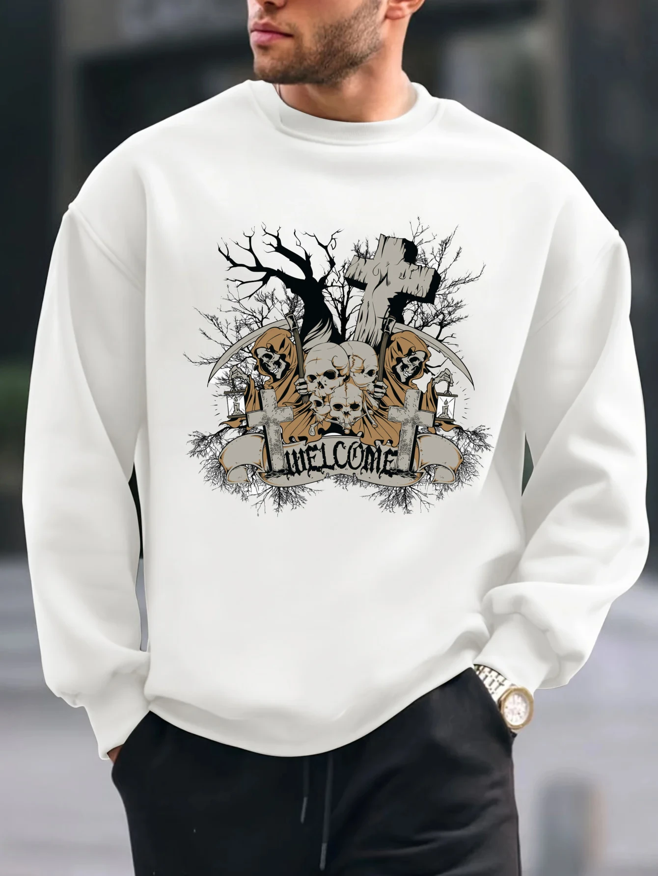 

2025 сложный стиль могилы с принтами граффити, мужская повседневная толстовка с длинными рукавами, весенне-осенняя толстовка с капюшоном, удобная уличная одежда