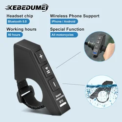 Kebidumei Handlebar Remote Control For Motorcycle Helmet Headset Waterproof Media Controller Music Player For for IPhone Android