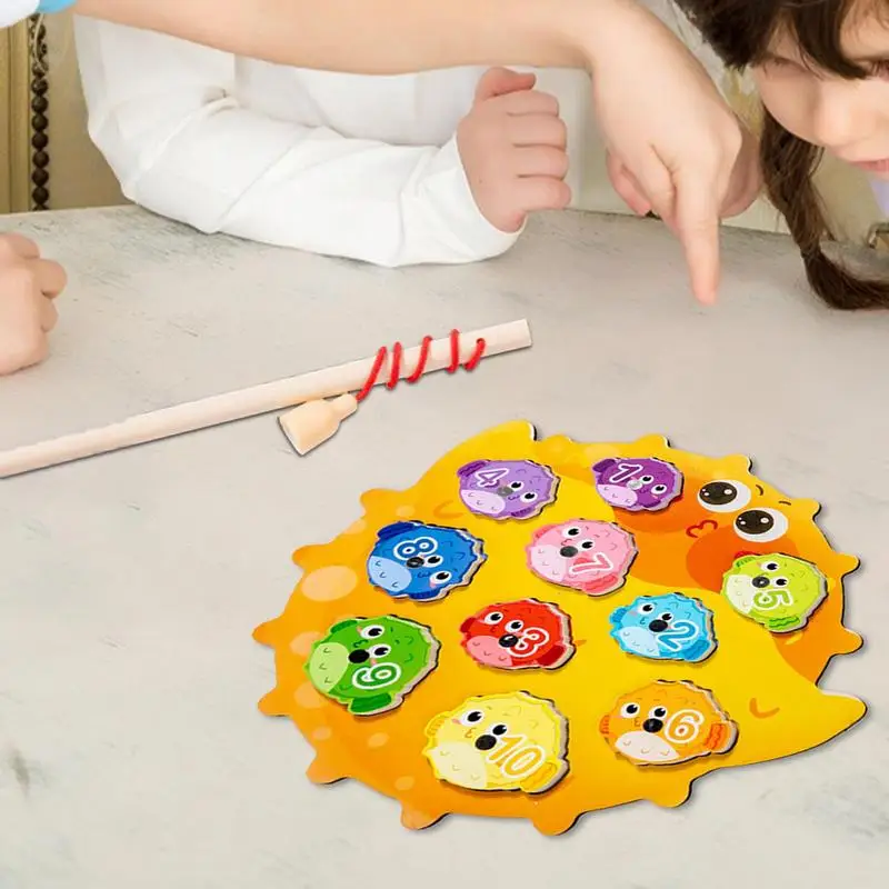 Jeu de pêche en forme de poisson-souffleur de dessin animé mignon pour enfants, jeux interactifs parent-enfant, jouets de motricité fine, alth