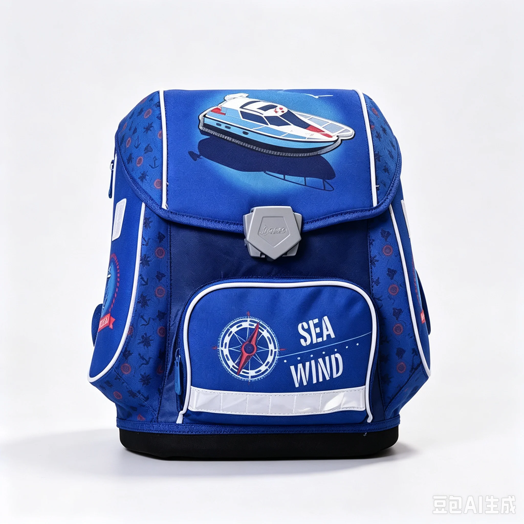 boys-orthopedic-school-backpack-speedboat-nautical-print-large‑capacity-primary-school-bag-ergonomic-spine-protect-kids-rucksack