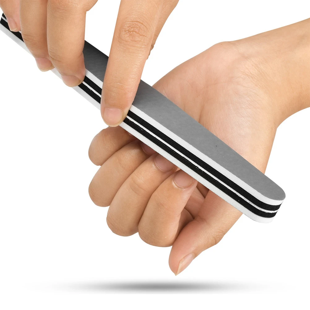 

5pcs Nail Files Double Side Nail Sanding Blocks Manicure Frosted Strips For Natural False Toenails Portable Finger Care