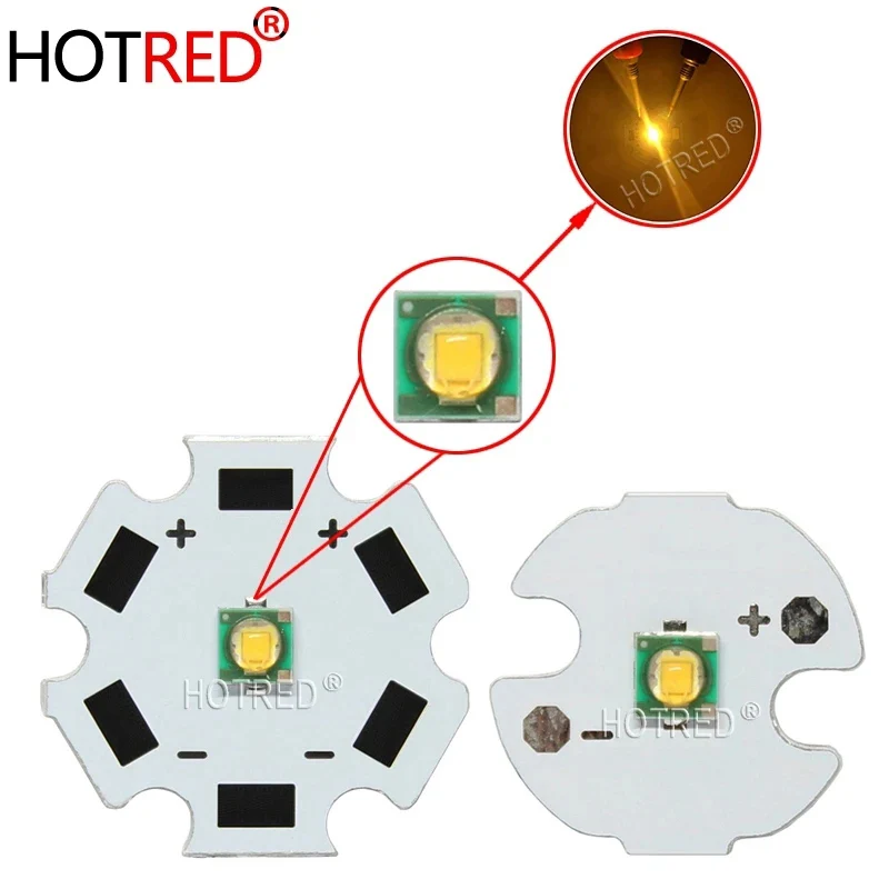 高出力LEDダイオードビーズ、黄色、バーゲン、LED、電球ランプ、装飾用照明、1w、3w、3w、3535、xpe、XP-E、3-3.5v、350-700ma、10個