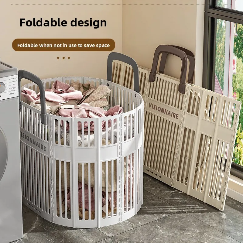 Foldable Laundry Hamper - Extra Large Dirty Clothes Basket for Bathroom/Bedroom, Spacious Collapsible Laundry Bag with Handles