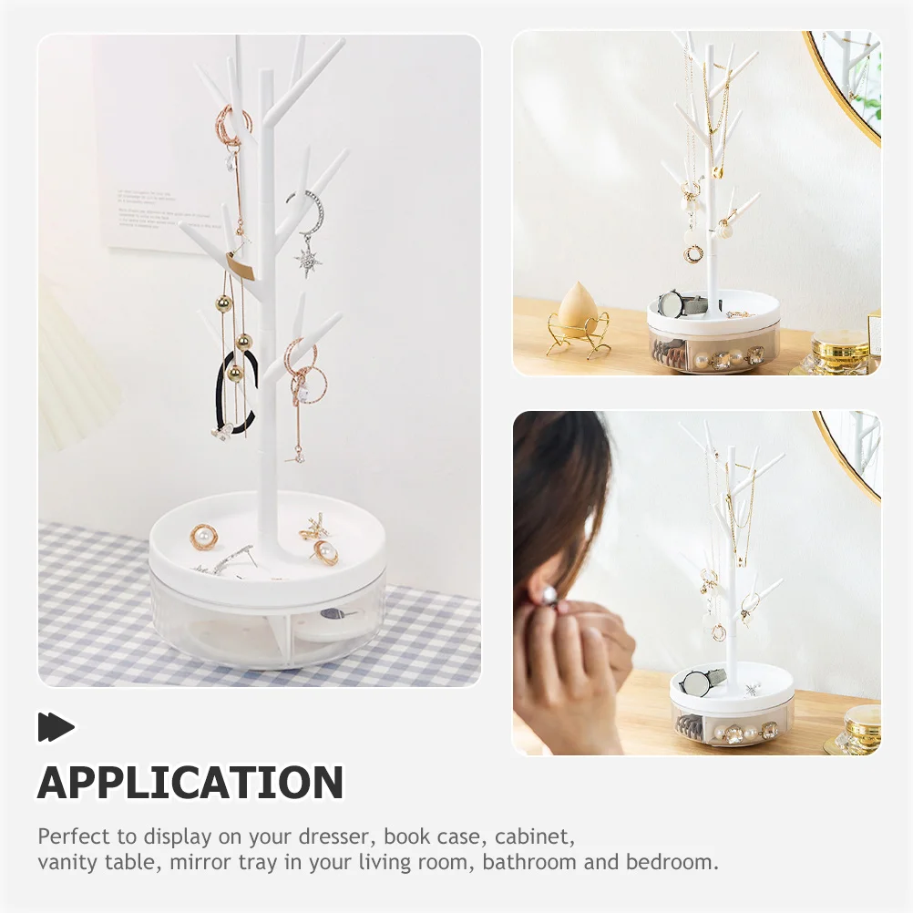 

Necklace Jewelry Storage Box Necklaces Earrings Tree Stand Holder Display Rack for Office