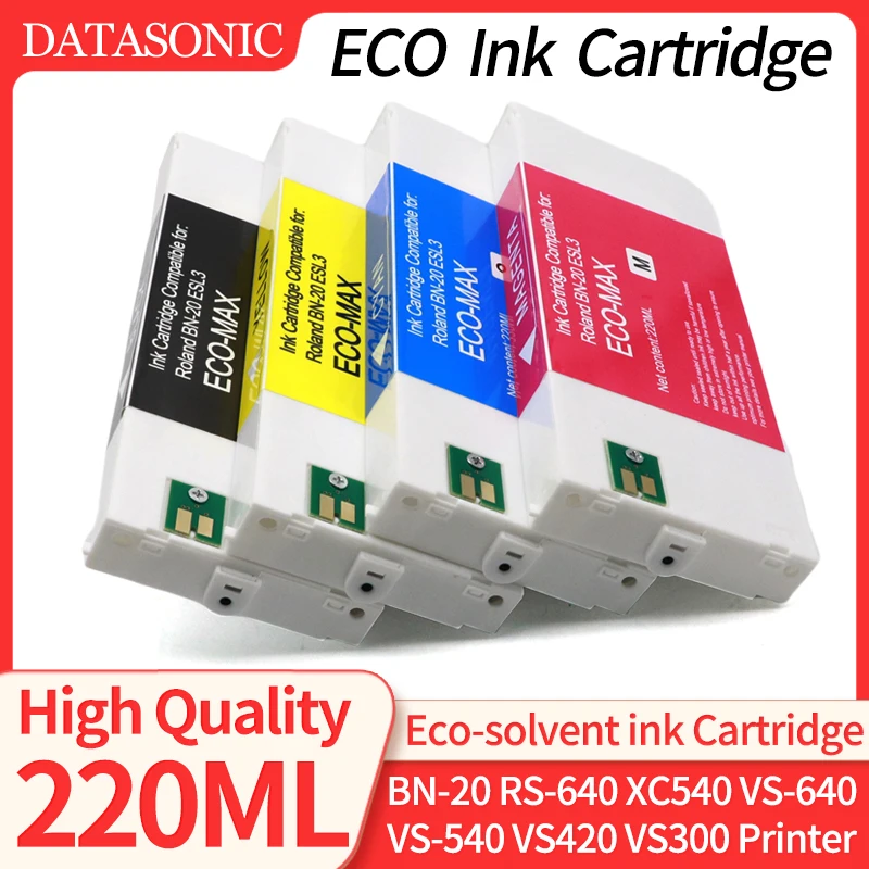 220ML ECO-SOL MAX2 MAX3 MAX Eco-solvent ink Cartridge Compatible for Roland BN-20 RS-640 xc540 VS-640 540 VS420 VS300 Printer