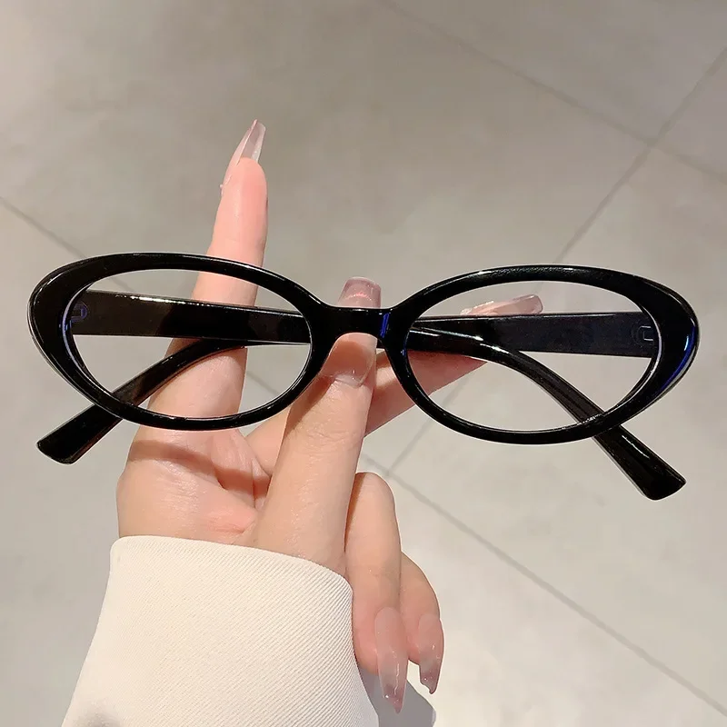 Ovale Anti-Blaulicht-Brille, schlicht und vielseitig, nicht verschreibungspflichtige, flache Schutz-/Dekorationsbrille