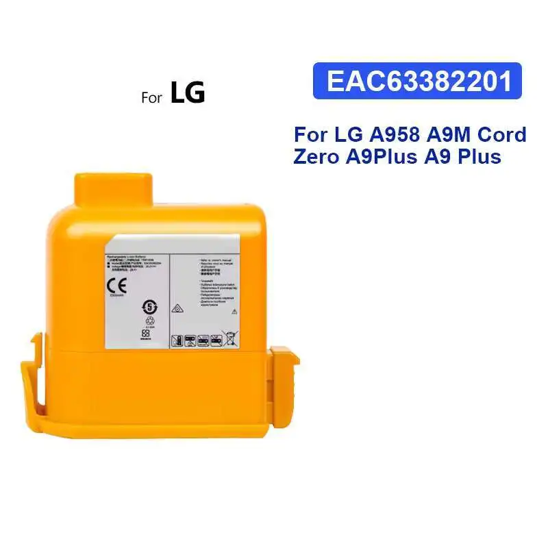 

Battery 2000mAh-5000mAh For LG A958 A9M CordZero R9 A9 Plus A9PETNBED2X A9PETNBED A9MULTI2X EAC64198401 EAC62258401 EAC62258403