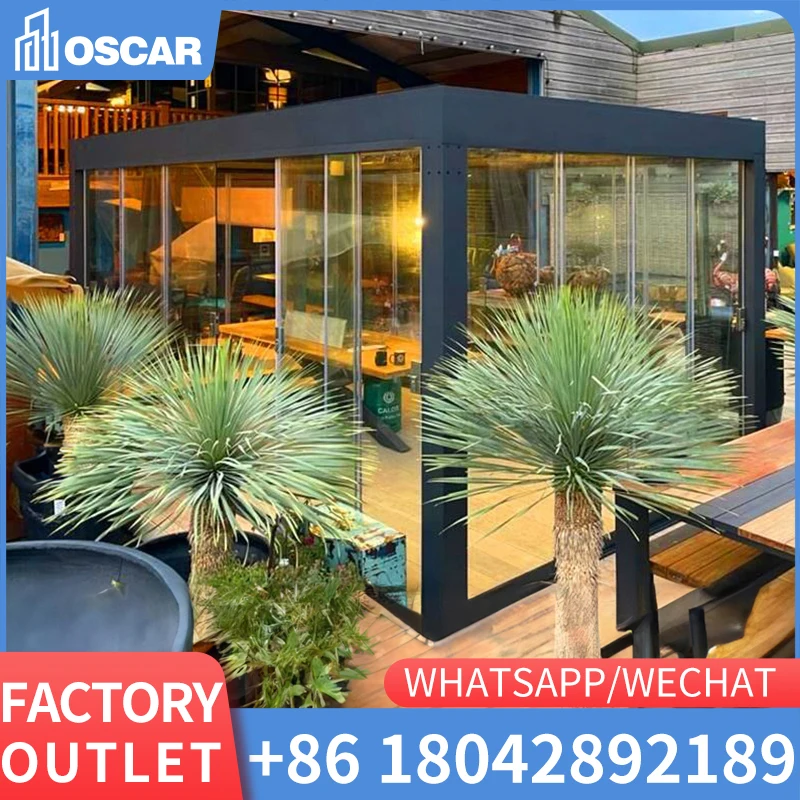 

Factory Directly Sell Garden Furniture Pergola Metal Frame Opening Louvre Roof