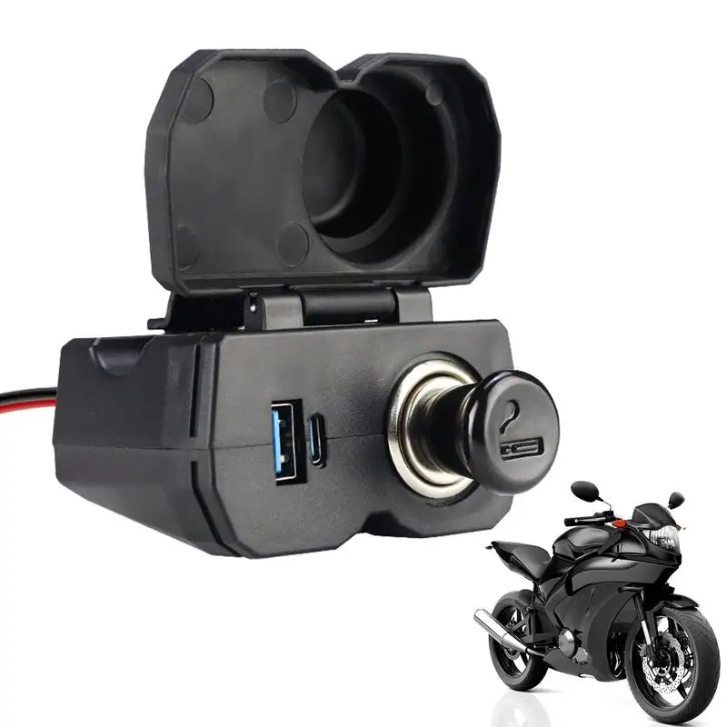 

Motorcycle USB Charger Motorcycle Power Adapter Dual USB Charger Handlebar Lighter Fast Charging Motorcycle Charger For