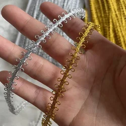 10Yards 1cm Gold Silver Braid Lace Trim Cosplay Costume Performance Stage Decoratiove Lace Ribbon DIY Sewing Apparel Edge Fabric