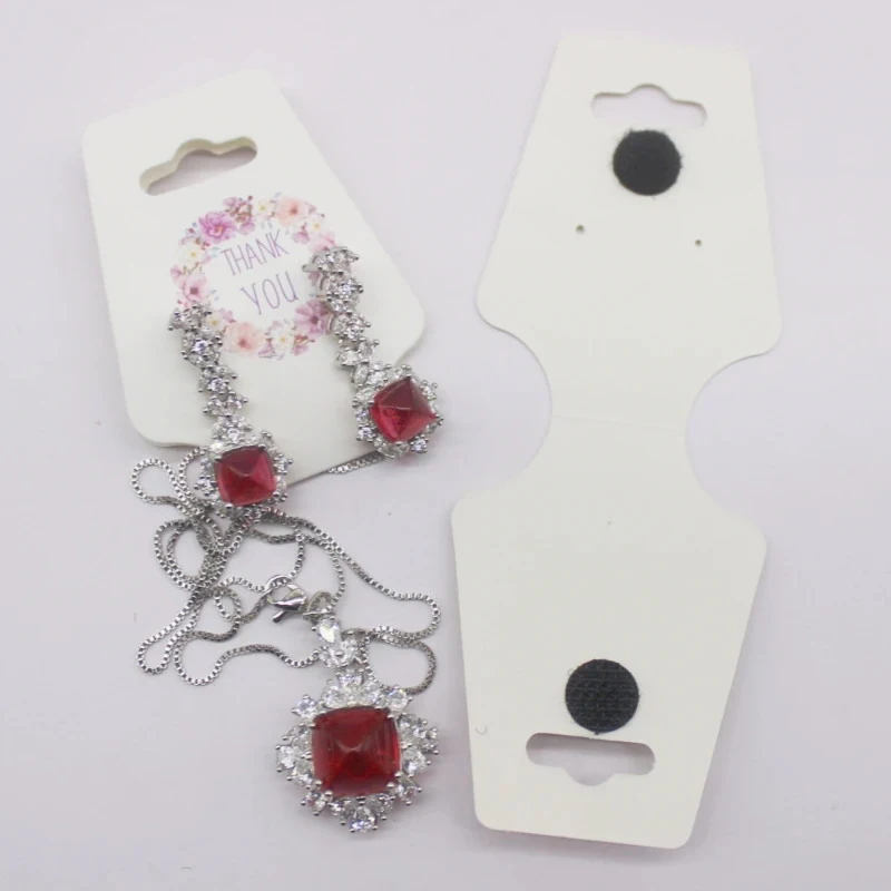 100 шт., карты для демонстрации ювелирных изделий, ценник, складная бумажная карта для ожерелья, браслета, повязка на голову, повязка для волос, подвесная этикетка, держатель для упаковки