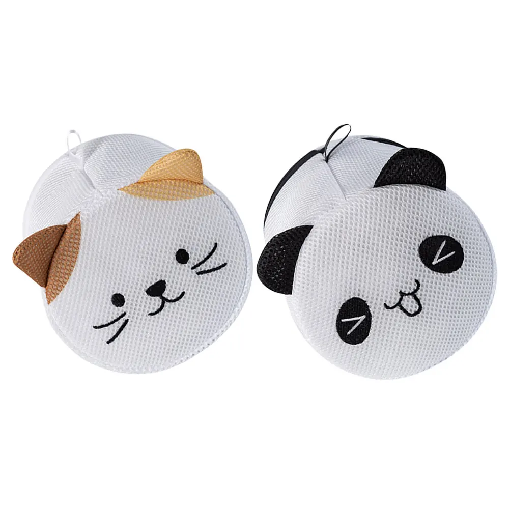 2 قطعة أكياس غسيل القط الكرتون أكياس الغسيل الشبكية للحساسة غسالة الجوارب الملابس الداخلية سستة إغلاق خفيفة الوزن