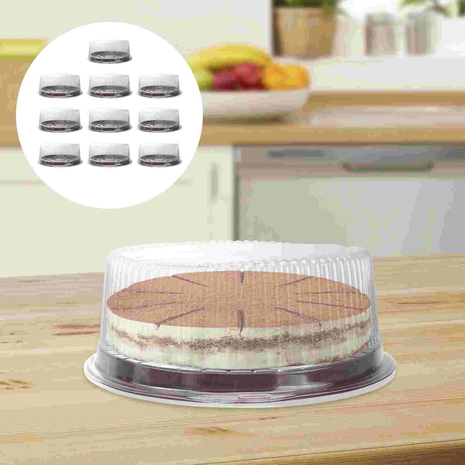 

10 PCS Containers with Lids Square Cake Stand Round Boxes Carriers for Transport
